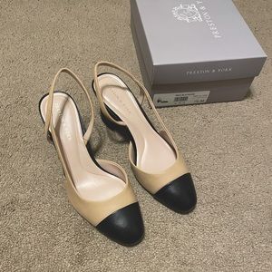 NWT Black and Nude Slingback Heels